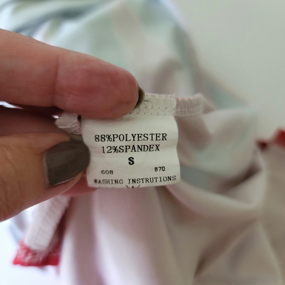 SALE! Christmas Elf dress size S green red print holiday short sleeve - Picture 8 of 8